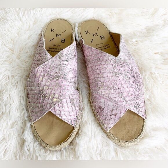 Anthropologie KMB Snake Print Espadrille Slide Sandals - Picture 3 of 14